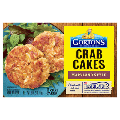 Gorton's Crab Cakes Maryland Style, Real Crab Meat with Onions, Butter