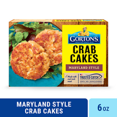 Gorton's Crab Cakes Maryland Style, Real Crab Meat with Onions, Butter, and Seasoning, 6 Ounce