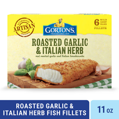 Gorton's Roasted Garlic & Italian Herb Artisan Fish 100% Whole Fillets, Wild Caught Fish