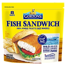 Gorton's Breaded Fish Sandwich Cut from 100% Whole Fillets, Wild Caught Alaskan Pollock