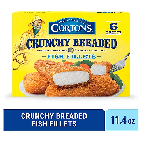 Gorton's Crunchy Breaded Fish 100% Whole Fillets, Wild Caught Fish with Crunchy Panko Breadcrumbs