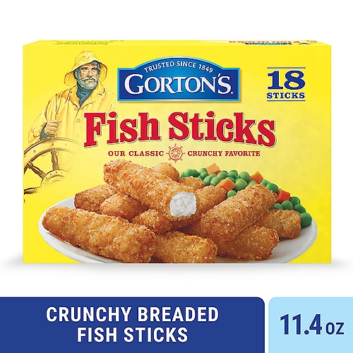 Gorton's Crunchy Breaded Fish Sticks Cut from Real Fish, Wild Caught Fish with Panko Breadcrumbs