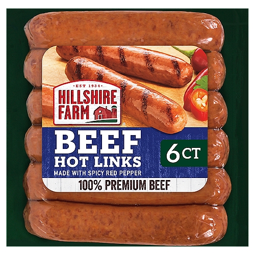 Hillshire Farm Hot Beef Smoked Sausage Links, 6 Count
