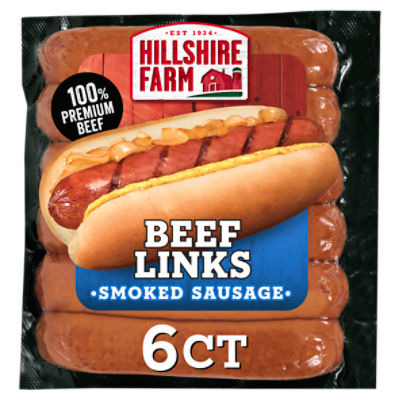 Hillshire Farm Beef Smoked Sausage Links, 6 Count