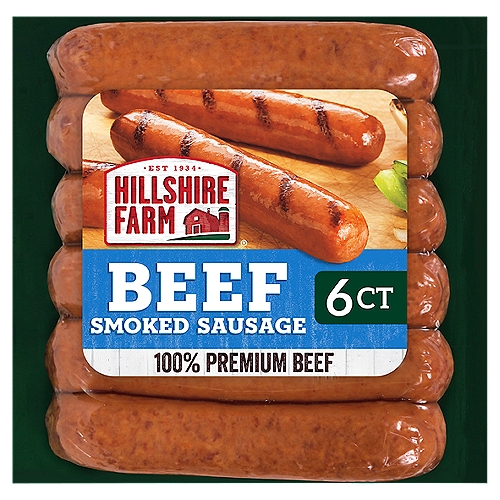 Hillshire Farm Beef Smoked Sausage Links, 6 Count