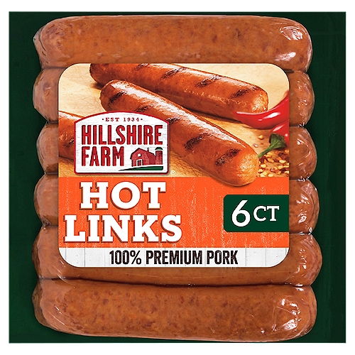 Hillshire Farm Hot Smoked Sausage Links, 6 Count