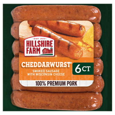 Hillshire Farm Cheddarwurst Smoked Sausage Links, 6 Count