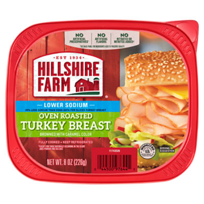 Hillshire Farm Lower Sodium Oven Roasted Turkey Breast, 8 oz