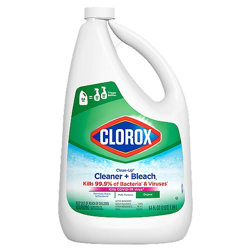 Original - Refill Bottle - Clorox Clean-Up Cleaner kills over 99% of germs and removes stains with the power of Clorox Bleach.