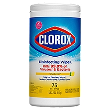 Clorox Disinfecting Wipes, Bleach Free, Crisp Lemon, 75 Each