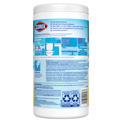 Clorox Crisp Lemon Disinfecting Wet Wipes, 75 count, 1 lb 0.7 oz