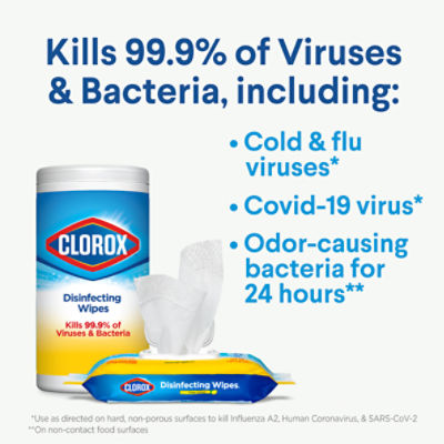 Clorox Crisp Lemon Disinfecting Wet Wipes, 75 count, 1 lb 0.7 oz