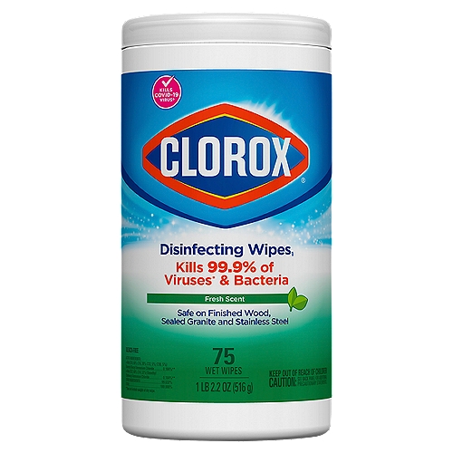 Clorox Disinfecting Wipes, Bleach Free Cleaning Wipes, Fresh Scent, 75 Count