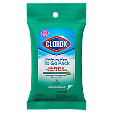 Clorox Disinfecting Wipes On The Go, Bleach Free Travel Wipes, Fresh Scent, 9 Count