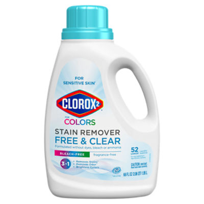 Clorox2 3 in 1 for Colors Stain Remover Free & Clear Laundry Additive, 52 loads, 66 fl oz