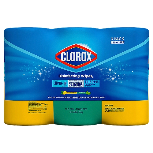 Clorox Disinfecting Wipes Value Pack, Bleach Free Cleaning Wipes, 75 Count Each, Pack of 3