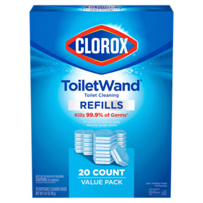 Clorox ToiletWand Toilet Cleaning Refills, Disinfecting Scrubbing Pads, 20 Count, 20 Each