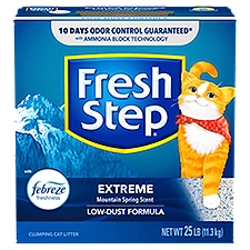 Fresh Step Extreme Mountain Spring Scent, Clumping Cat Litter, 25 Pound
