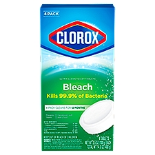 Clorox Automatic Toilet Bowl Cleaner Tablets with Bleach, 4 Each