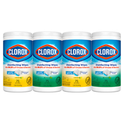 Clorox Crisp Lemon and Fresh Scent Disinfecting Wipes, 4 count, 4 lb 2.8 oz