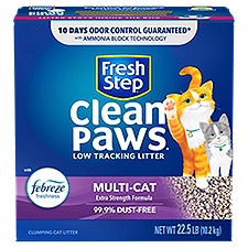 Fresh Step Clean Paws Multi-Cat Low Tracking, Clumping Cat Litter, 22.5 Pound