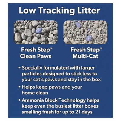 Fresh Step Clean Paws Multi-Cat Scented Clumping Cat Litter with the Power  of Febreze, 22.5 lbs.