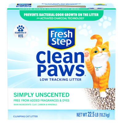 Fresh Step Clean Paws Simply Unscented Cat Litter, 22.5 lb