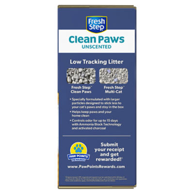 Fresh Step Clean Paws Clumping Cat Litter, Low Tracking, Multi-Cat - 22.5 lb