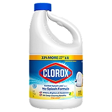 Clorox Splash-Less Bleach, Crisp Lemon, 77 Ounce Bottle (Package May Vary)
