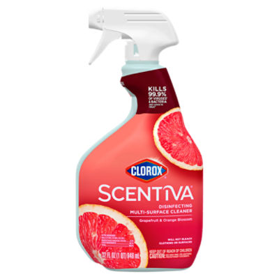 Clorox Scentiva Disinfecting Multi-Surface Cleaner, Grapefruit and Orange Blossom, 32 Fl Oz