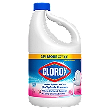 Clorox Splash-Less Bleach, Fresh Meadow, 77 Ounce Bottle (Package May Vary), 2.41 Quart