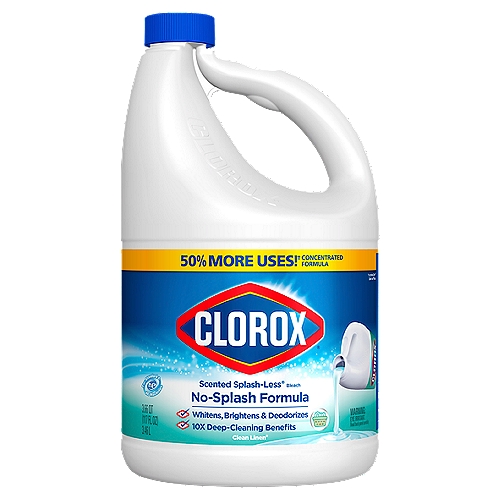 Clorox Splash-Less Bleach, Clean Linen, 117 Ounce Bottle (Package May Vary)