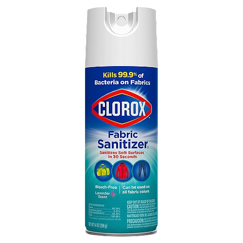 Clorox Lavender Scent Fabric Sanitizer, 14 oz
Reduces allergens*
*Cockroach matter, dust mite, pet dander.