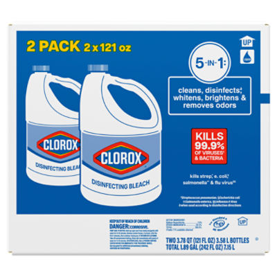Clorox Disinfecting Bleach, Regular 121 Ounce Bottles (Pack of of 2)