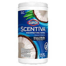 Clorox Scentiva Pacific Breeze & Coconut Disinfecting Wipes, 75 count, 1 lb 3.1 oz