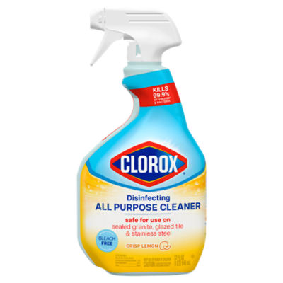 Clorox Disinfecting All Purpose Cleaner, Bleach Free, Crisp Lemon Scent, 32 Fluid Ounces, 32 Fluid ounce