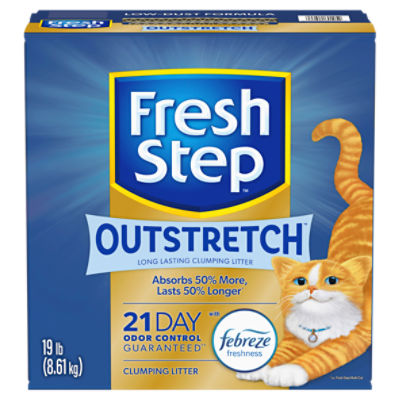 Fresh Step Outstretch Long Lasting Clumping Litter, Febreze, Lasts 50% Longer*, 19 Pounds