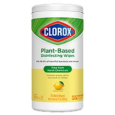 Clorox Lemon Zest Plant-Based Disinfecting Wipes, 15 oz, 75 count