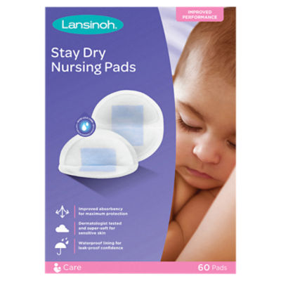 Lansinoh Care Stay Dry Nursing Pads, 60 count, 60 Each