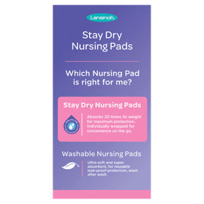 Lansinoh Care Stay Dry Nursing Pads, 60 count