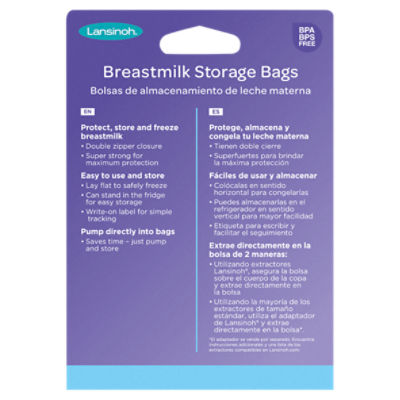 Lansinoh Breastmilk Storage Bags, 50 bags