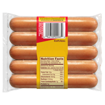 Oscar Mayer Turkey Uncured Franks Hot Dogs, 10 ct. Pack