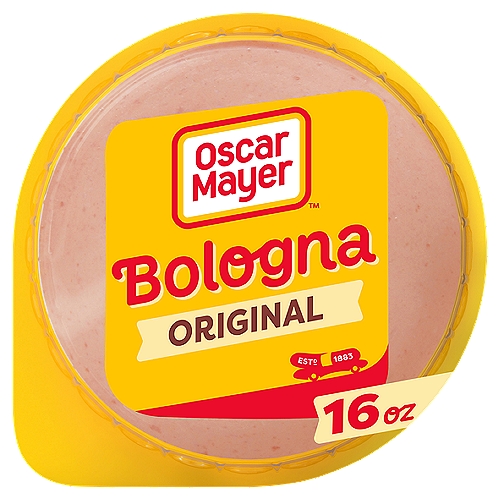 Oscar Mayer Bologna Sliced Lunch Meat, 16 oz Pack
Oscar Mayer Bologna Lunch Meat, made with chicken and pork, is quality sliced meat with no fillers, so you can enjoy the taste that you want! Layer bologna slices on wheat bread with American cheese for a delicious sandwich, or add it to deli platters so party guests can mix and match their favorite sandwich meats with other flavors. Oscar Mayer Bologna slices are the ideal sandwich meat for kids and parents alike. Our Oscar Mayer Bologna lunch meat comes in a 16-ounce resealable package. Keep refrigerated and use within 7 days of opening. If you enjoy our bologna, keep an eye out for our turkey pepperoni slices and other cold cut meats from the deli department.

• One 16 oz. package of Oscar Mayer Bologna Lunch Meat made with chicken and pork
• Oscar Mayer Bologna Deli Meat contains quality sliced meat and no fillers
• Contains 80 calories per serving of Oscar Mayer Bologna Deli Meat
• Add bologna Oscar Mayer lunch meat to sandwiches, wraps or deli platters
• Try our bologna fried or as an addition to a deli meat tray with other sandwich meats
• Resealable packaging locks in the flavor of bologna lunch meat
• Keep our bologna sandwich meat refrigerated
• SNAP & EBT eligible food item