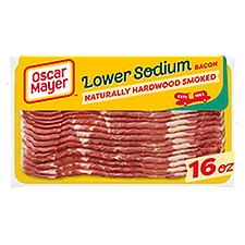 Oscar Mayer Naturally Hardwood Smoked 30% with Lower Sodium, Bacon, 16 Ounce