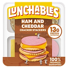 Lunchables Ham and Cheddar Cracker Stackers, 3.2 oz, 3.2 Ounce