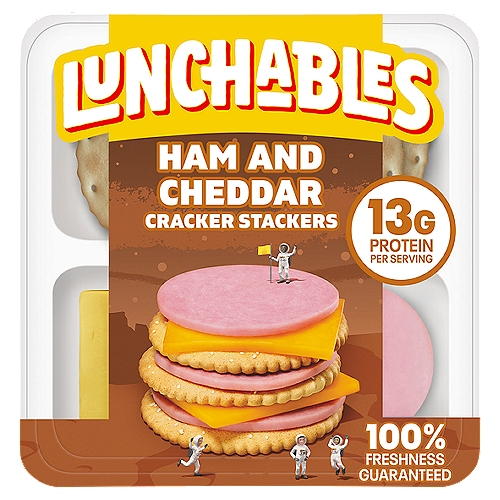 Lunchables Ham and Cheddar Cracker Stackers, 3.2 oz