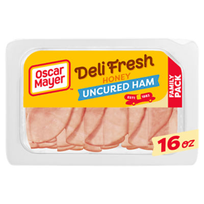 Oscar Mayer Deli Fresh Honey Uncured Ham Sliced Lunch Meat Family Size, 16 oz Tray