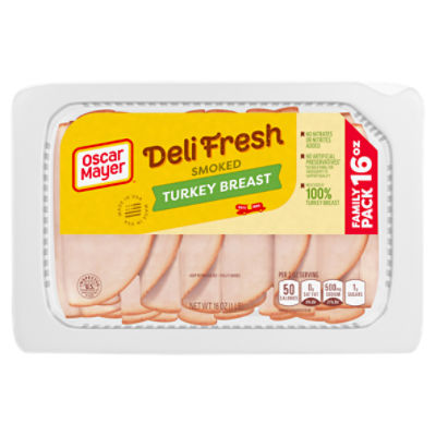 Oscar Mayer Deli Fresh Smoked Turkey Breast Family Size, 16 oz Tray