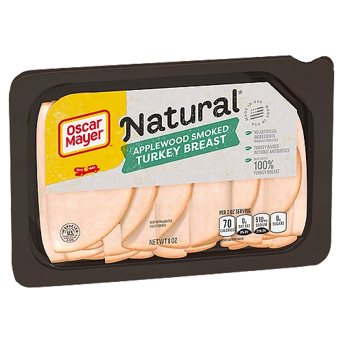 Oscar Mayer Natural Applewood Smoked Turkey Breast, 8 oz
Natural*
*No Artificial Ingredients
*Minimally Processed