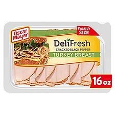 Oscar Mayer Deli Fresh Cracked Black Pepper Turkey Breast Sliced Lunch Meat Family Size, 16 oz Tray